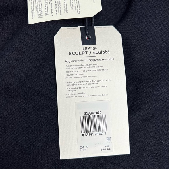 NEW Levi’s Black 721 High Rise Super Skinny Jeans Plus Size 24W Slim Taper - Picture 5 of 14